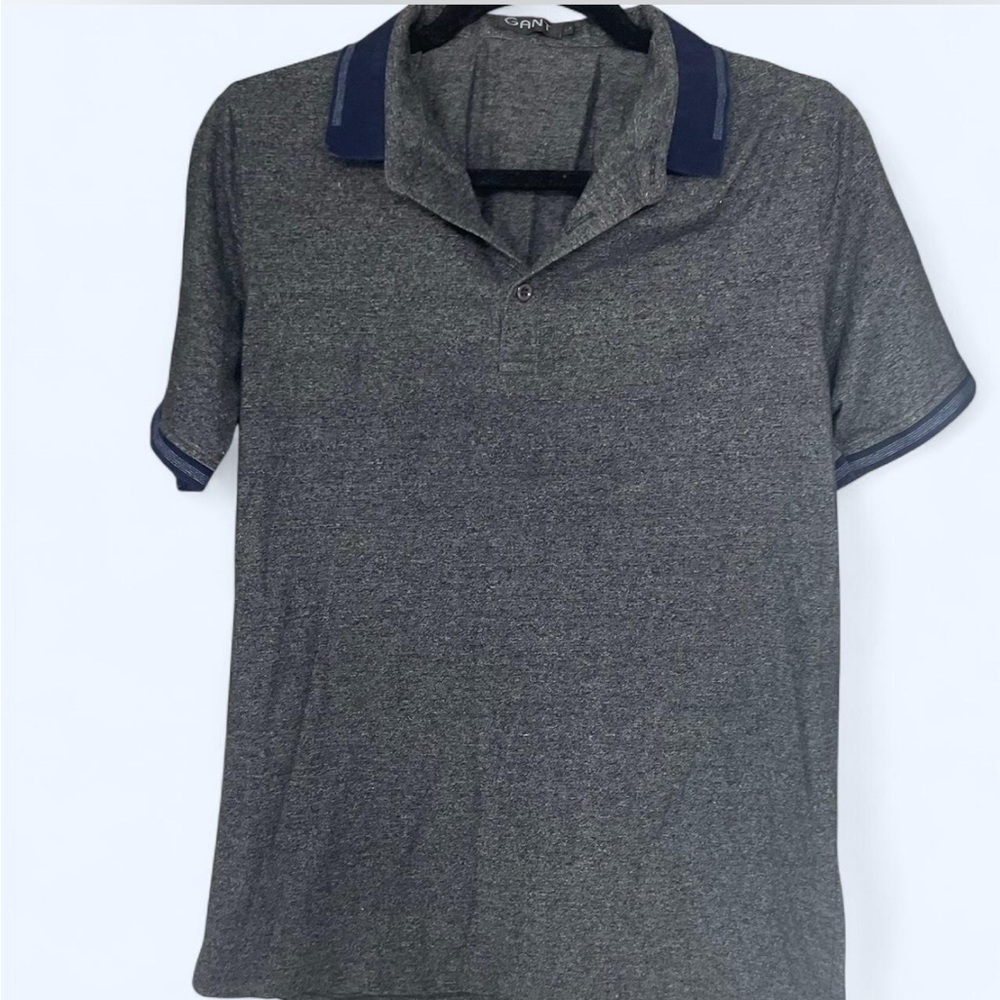 Gant Charcoal Polo with Navy Trim